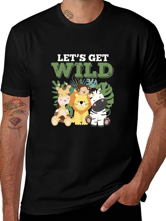 Lets Get Wild Safari Animals Graphic Tee
