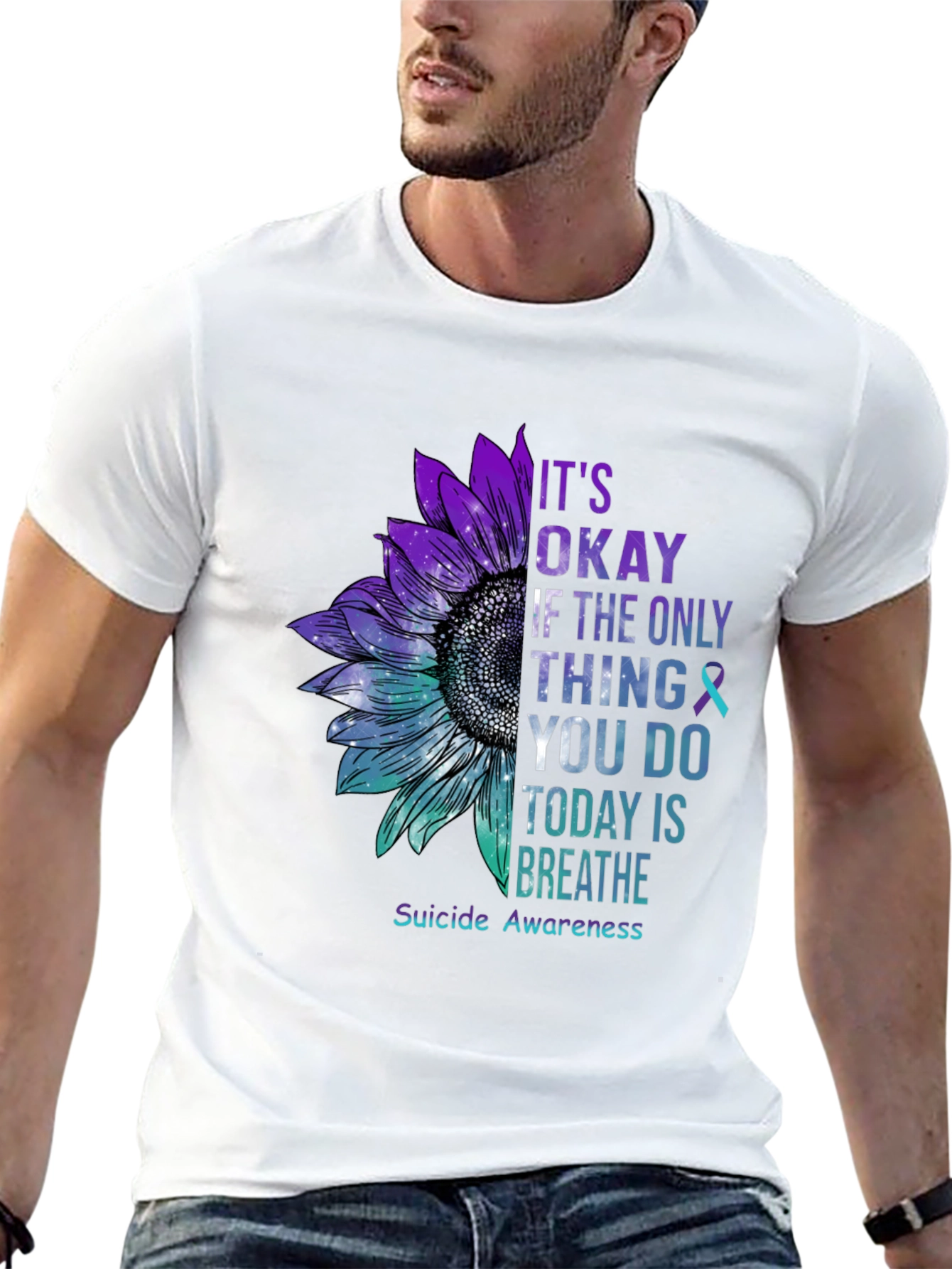 Sunflower Suicide Awareness Graphic T-Shirt