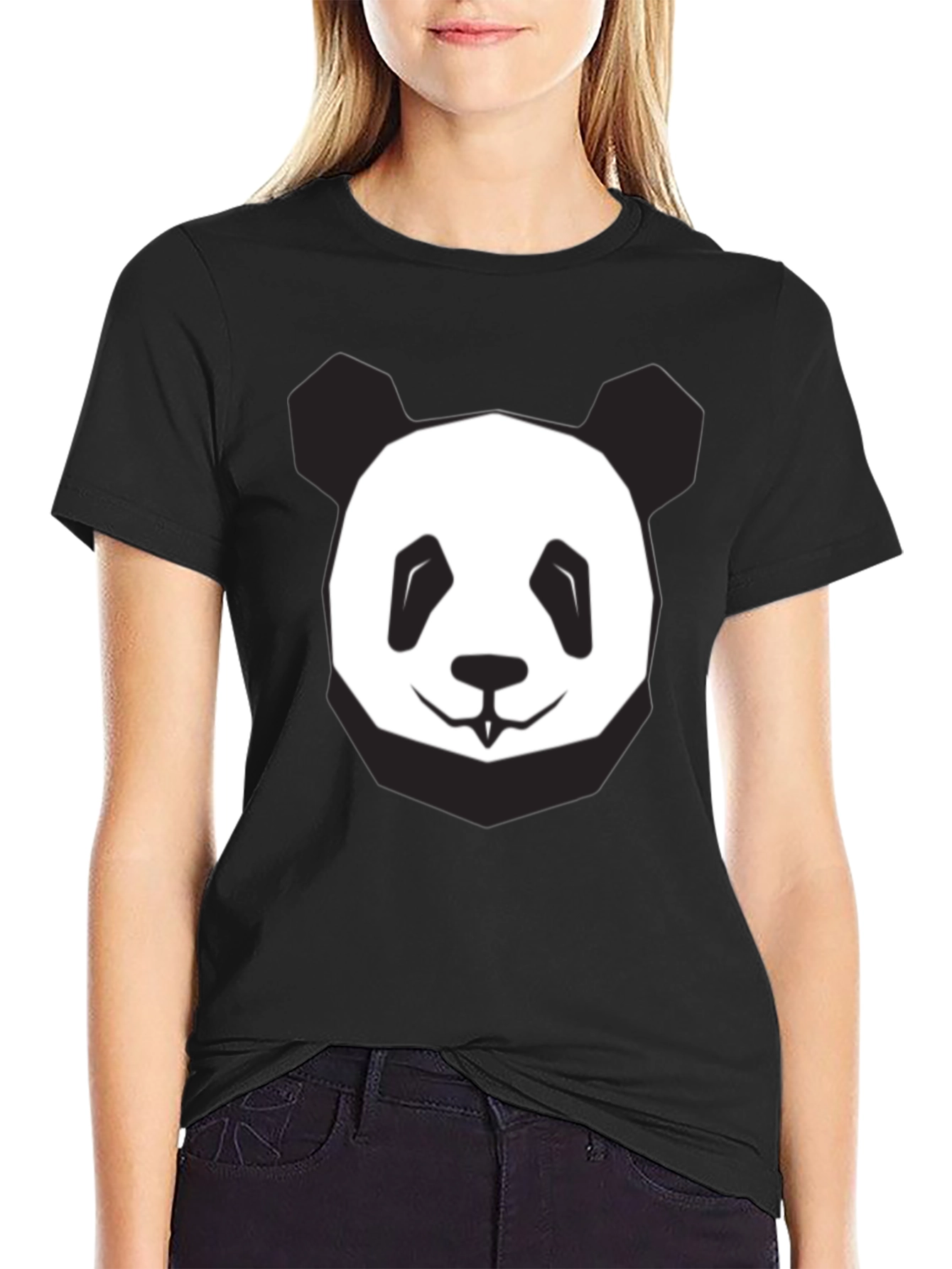 Cool Panda Graphic Tee - Soft Black Cotton T-Shirt