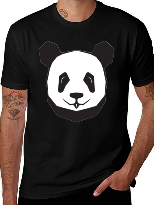 Cool Panda Graphic Tee - Soft Black Cotton T-Shirt