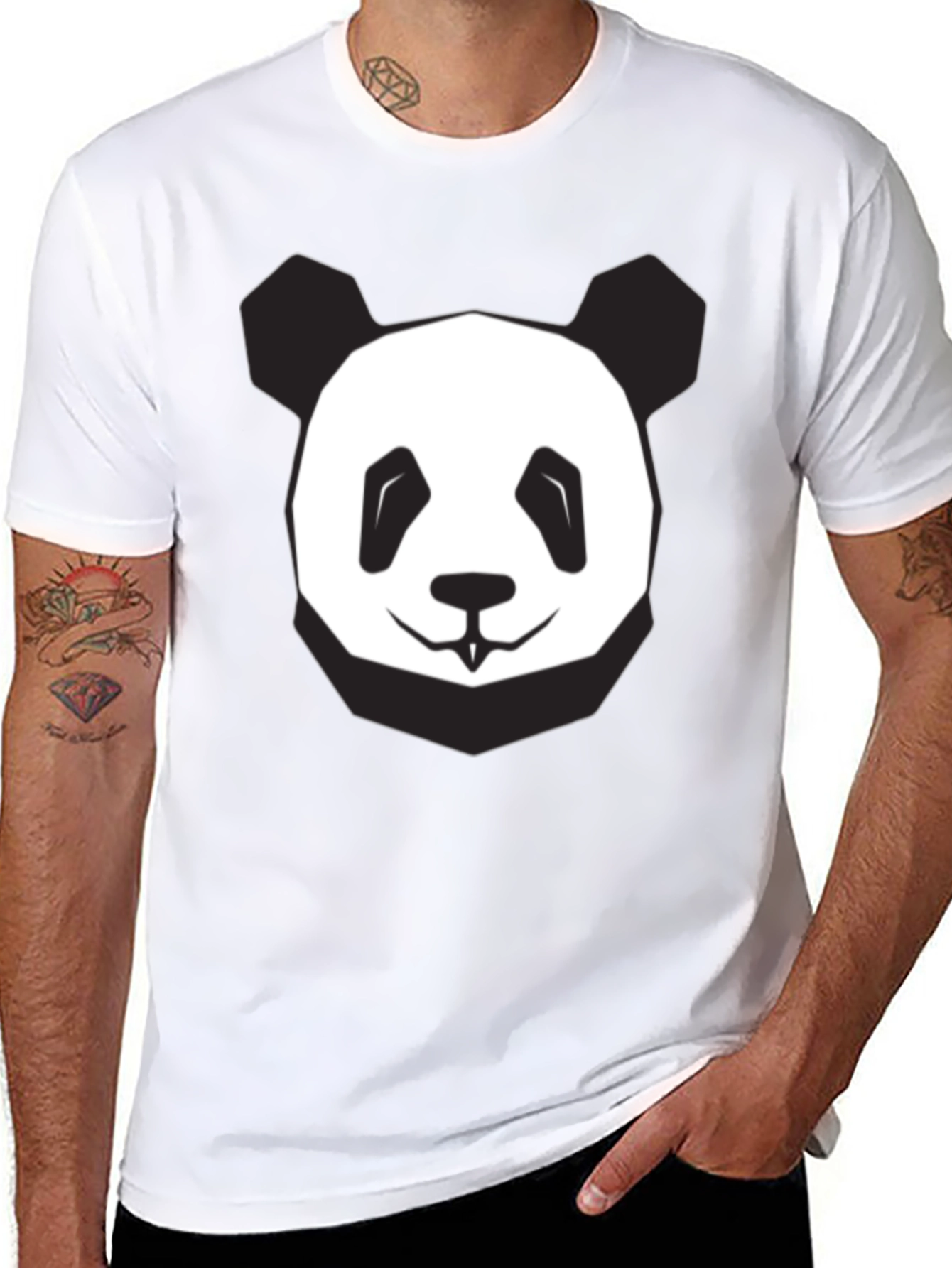Cool Panda Graphic Tee - Soft Black Cotton T-Shirt