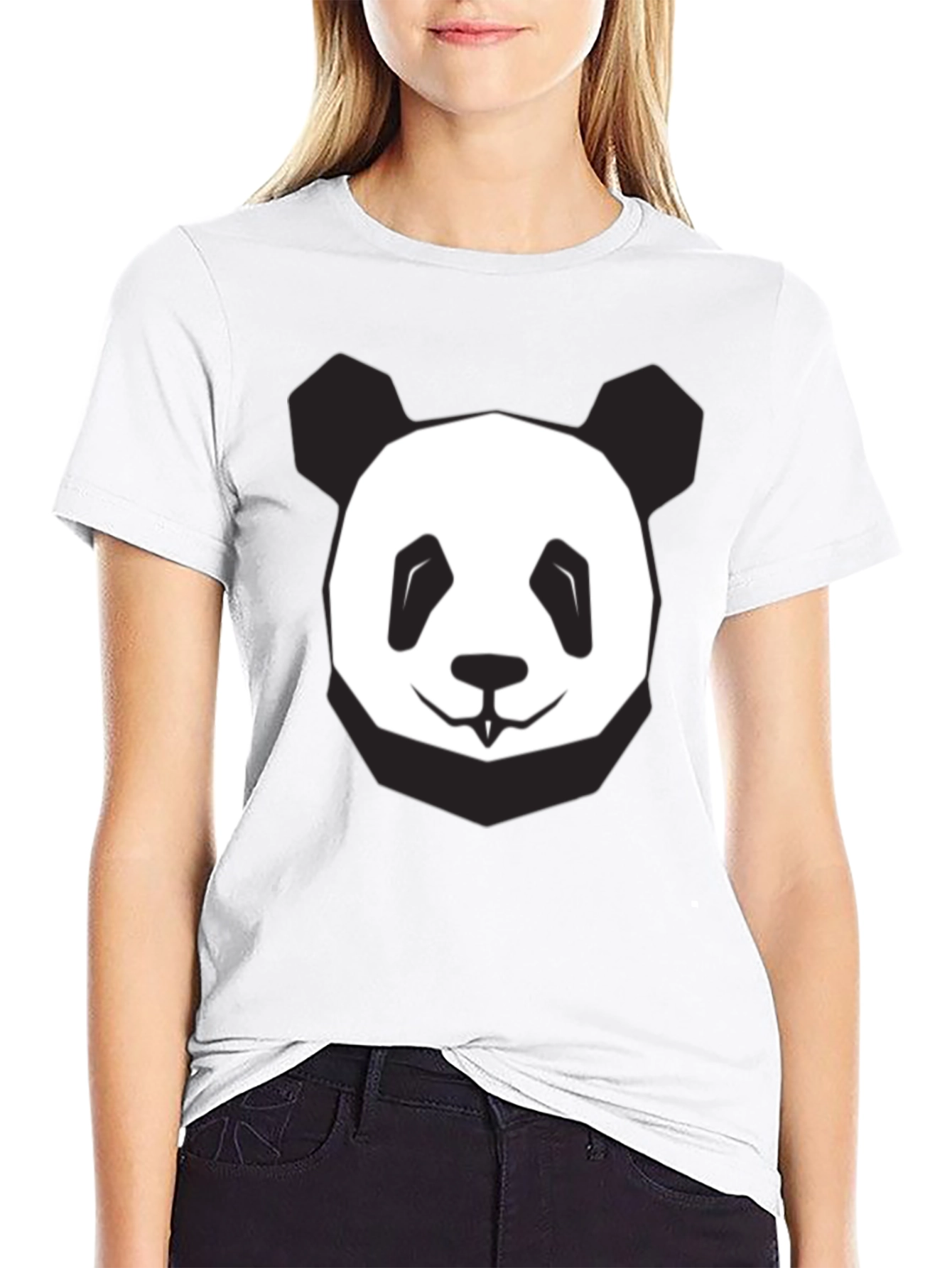 Cool Panda Graphic Tee - Soft Black Cotton T-Shirt