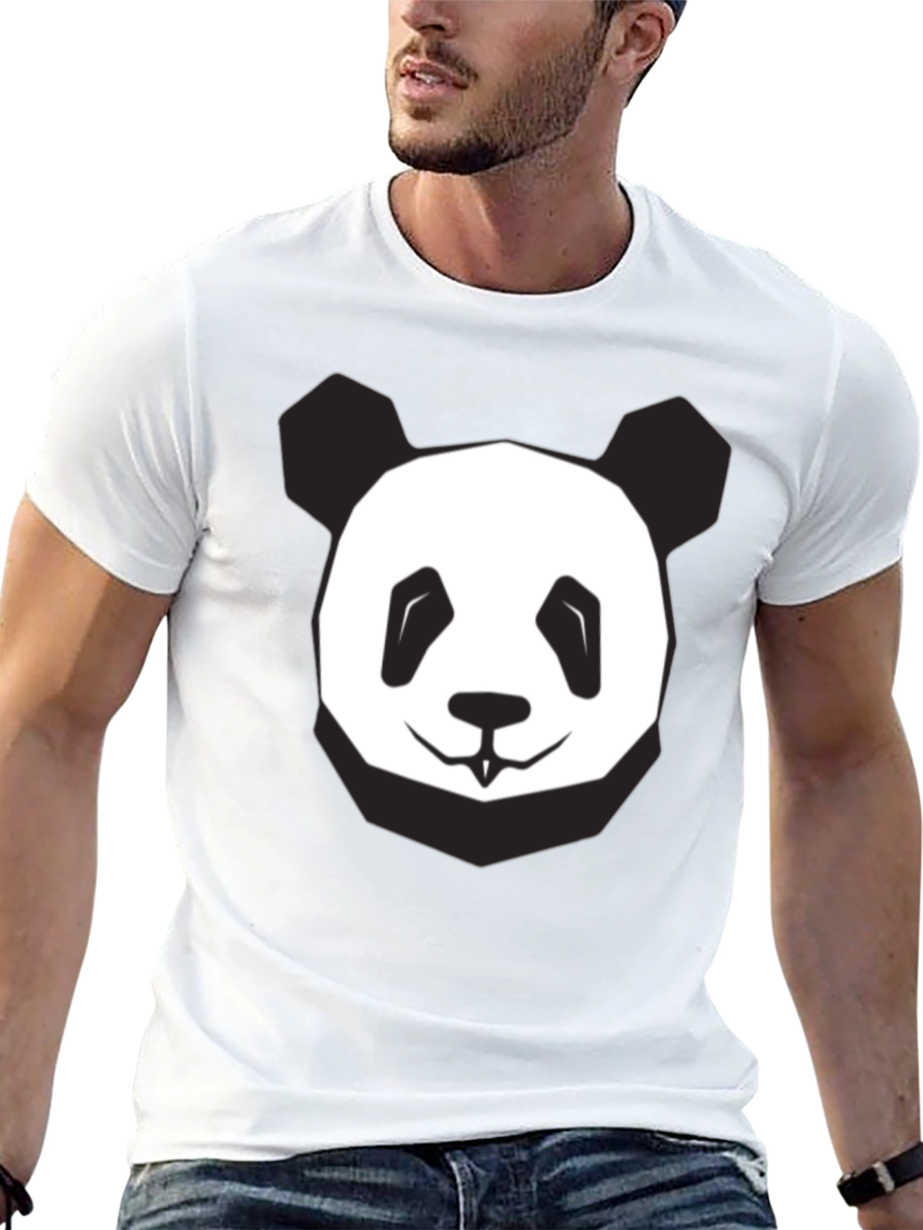 Cool Panda Graphic Tee - Soft Black Cotton T-Shirt