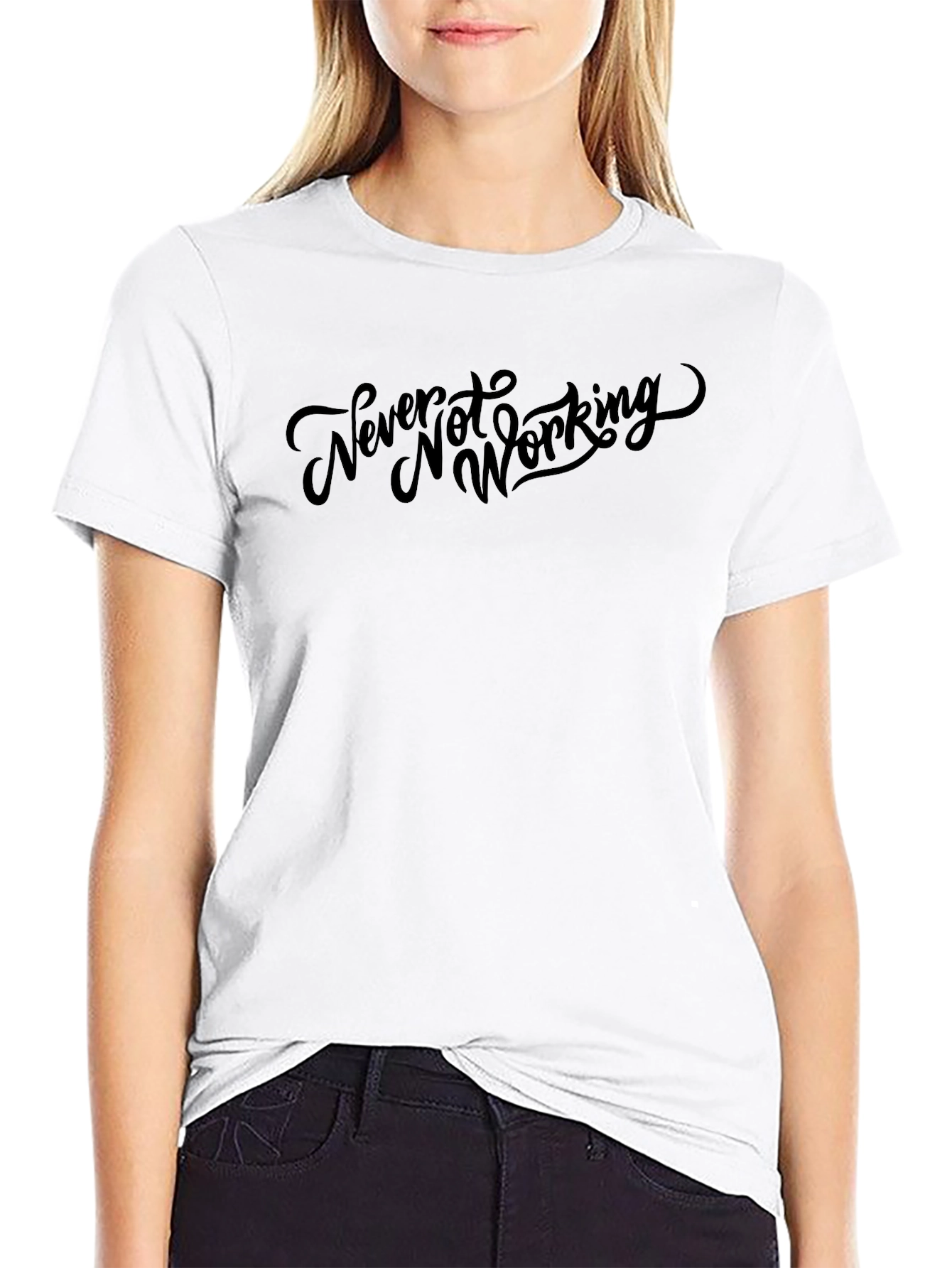Never Not Working Black Graphic Tee