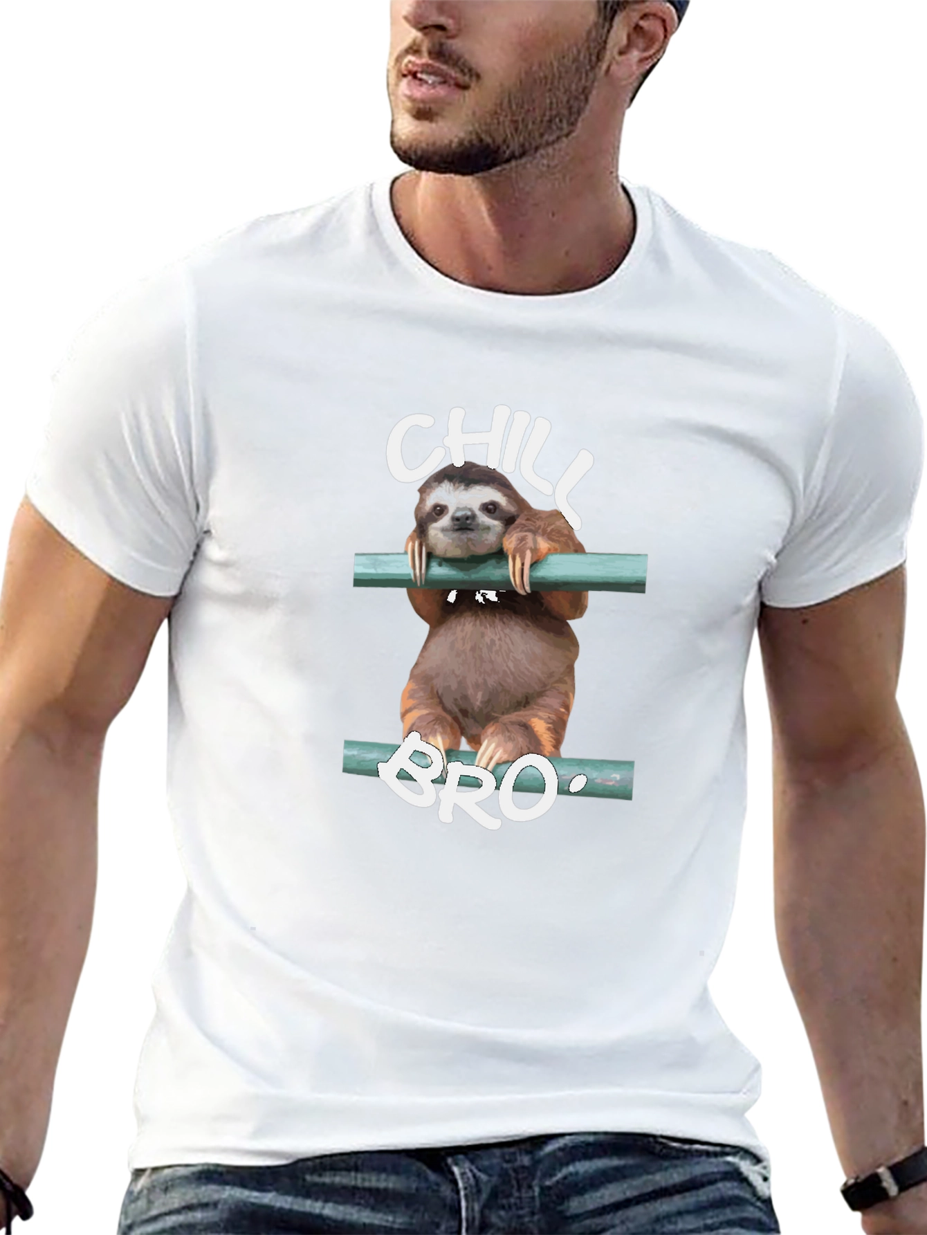 Chill Bro Sloth Graphic Tee - Relaxed Style