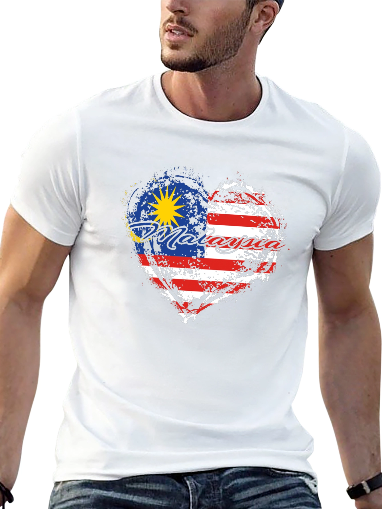 Malaysia Flag Heart T-Shirt
