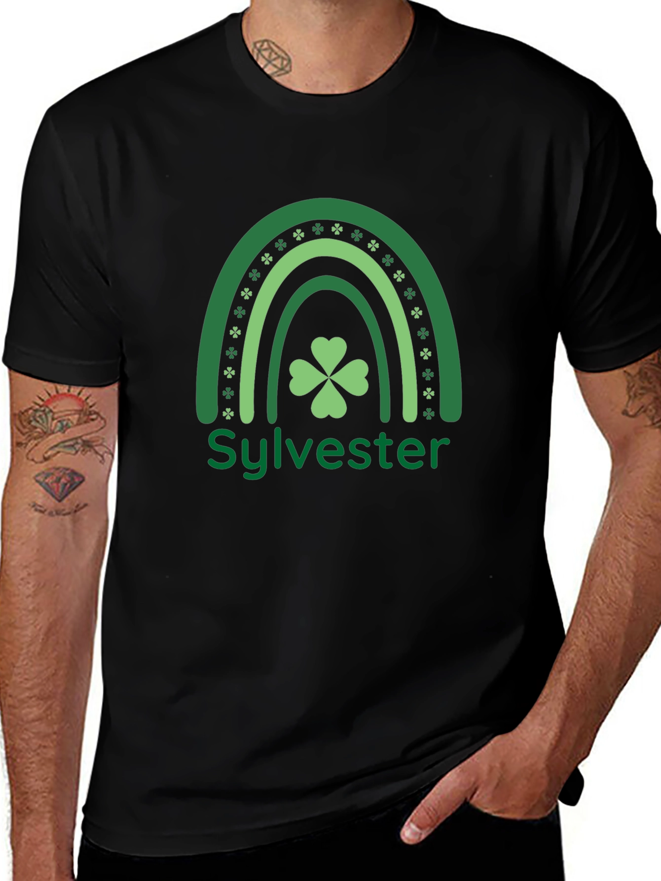 Sylvester St. Patricks Day Rainbow Shamrock T-Shirt