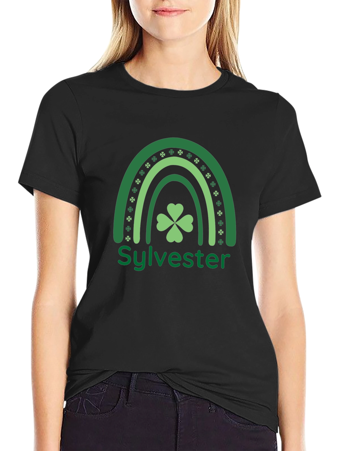 Sylvester St. Patricks Day Rainbow Shamrock T-Shirt