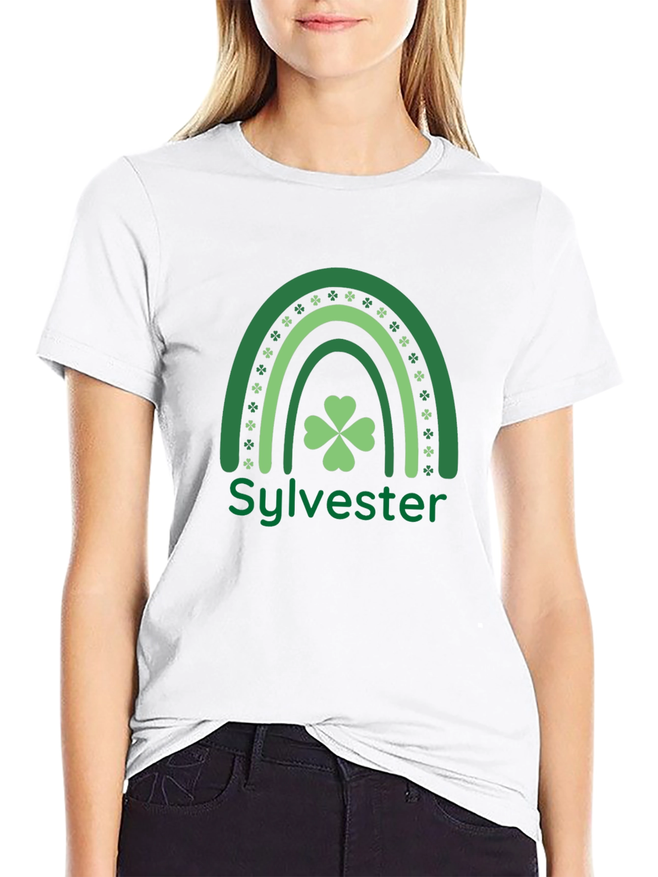 Sylvester St. Patricks Day Rainbow Shamrock T-Shirt