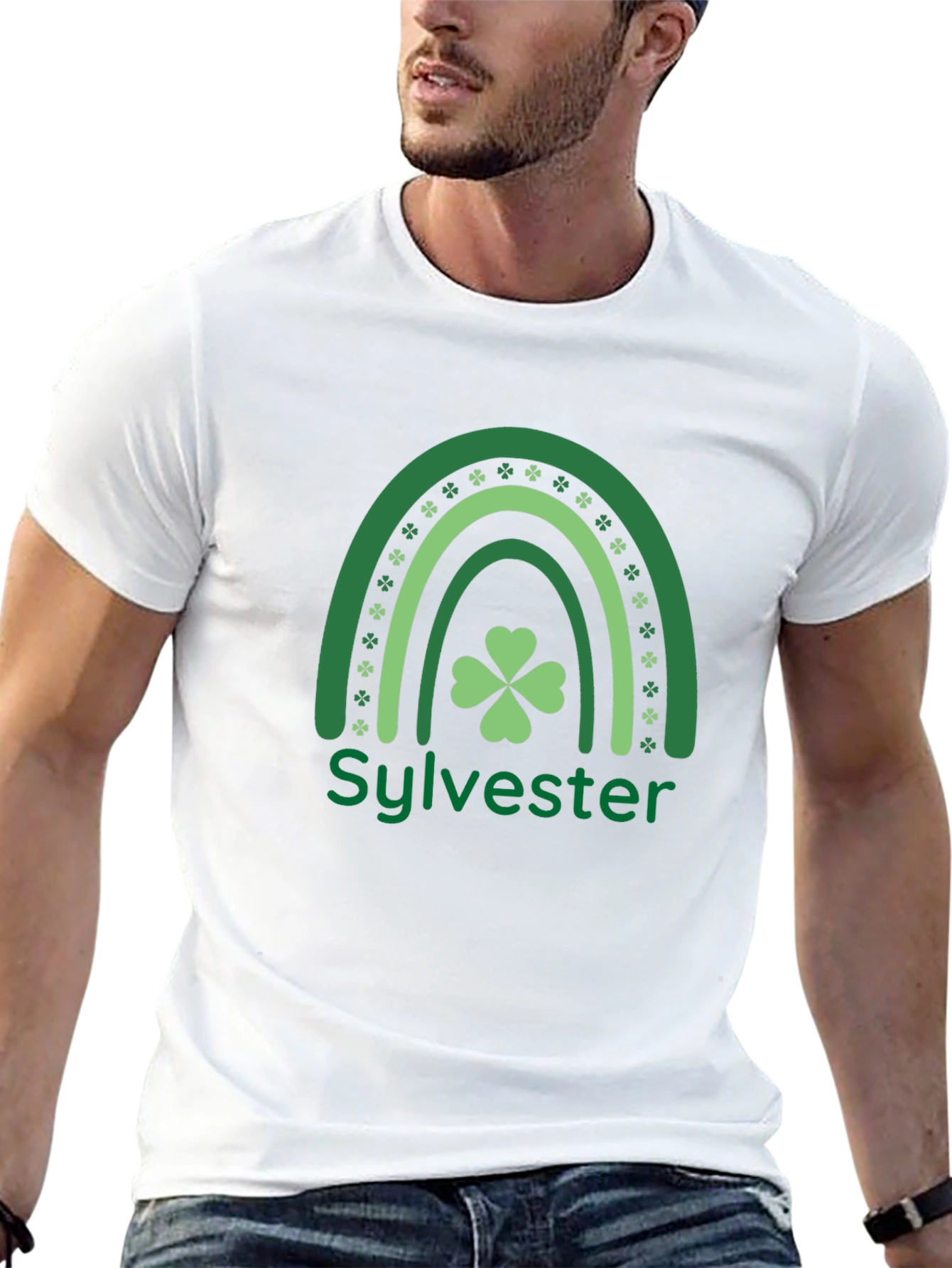 Sylvester St. Patricks Day Rainbow Shamrock T-Shirt