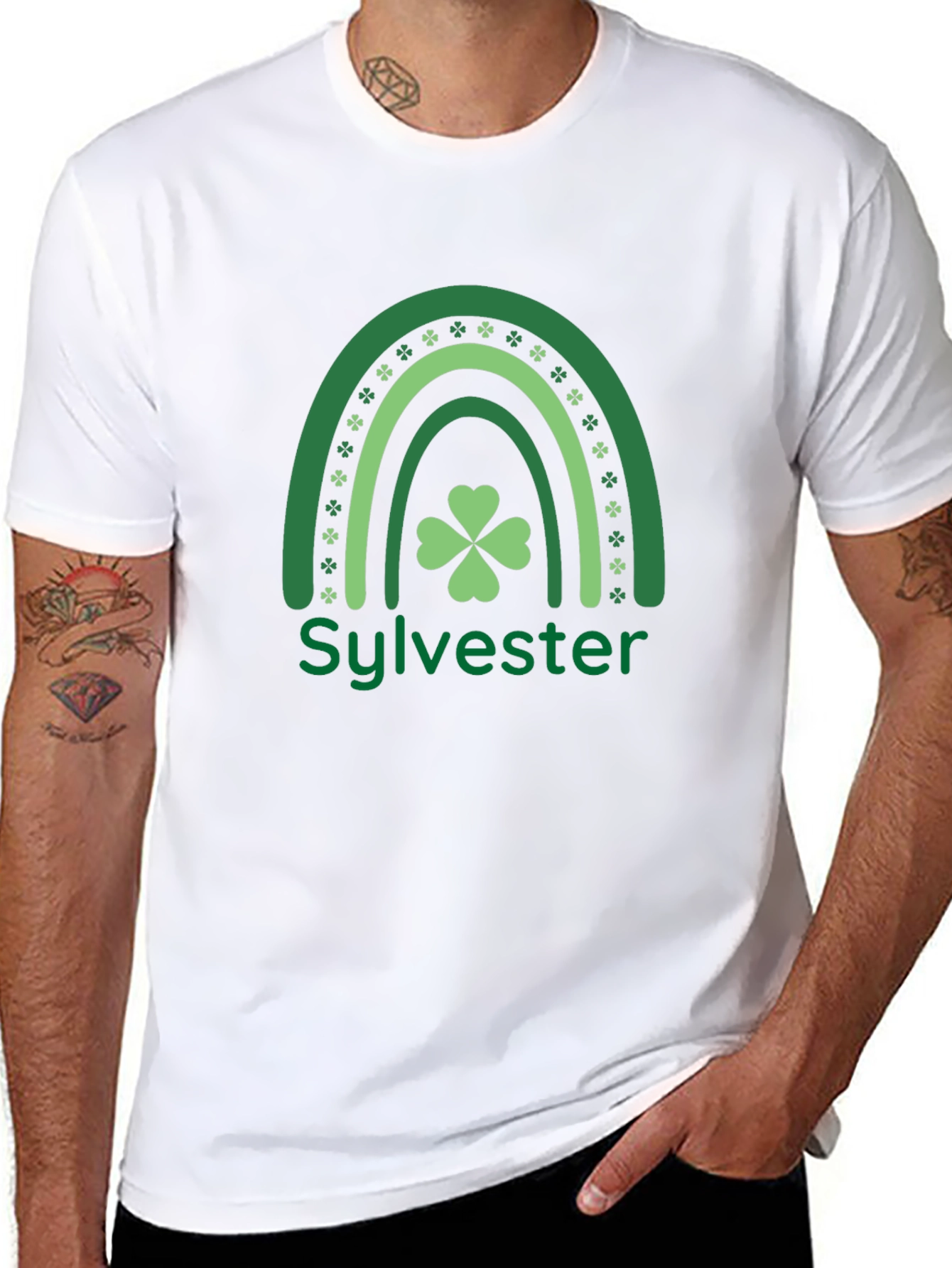 Sylvester St. Patricks Day Rainbow Shamrock T-Shirt