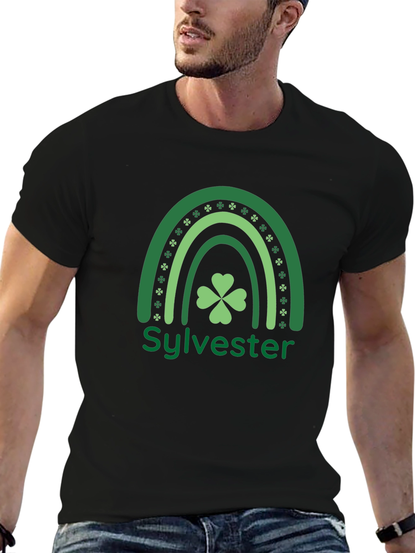Sylvester St. Patricks Day Rainbow Shamrock T-Shirt