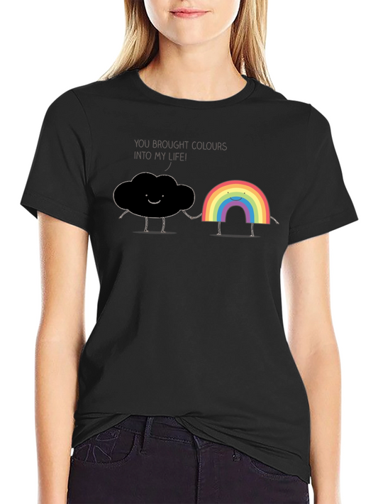Cloud & Rainbow Graphic Tee - You Brought Colors