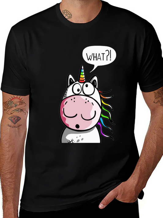 Unicorn What?! Graphic Print Black T-Shirt