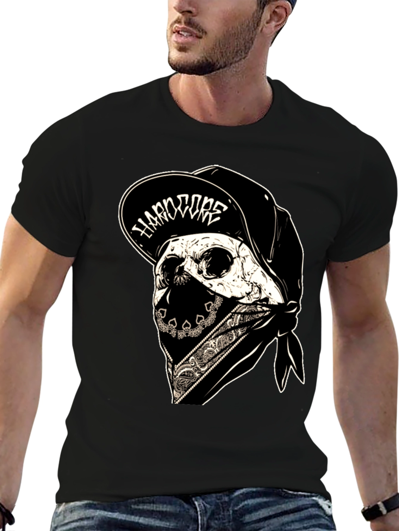 Hardcore Skull Bandana T-Shirt