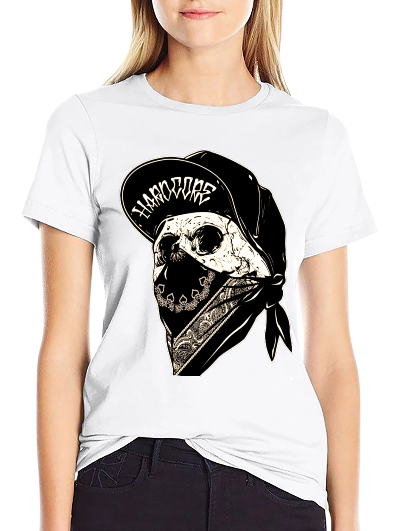 Hardcore Skull Bandana T-Shirt