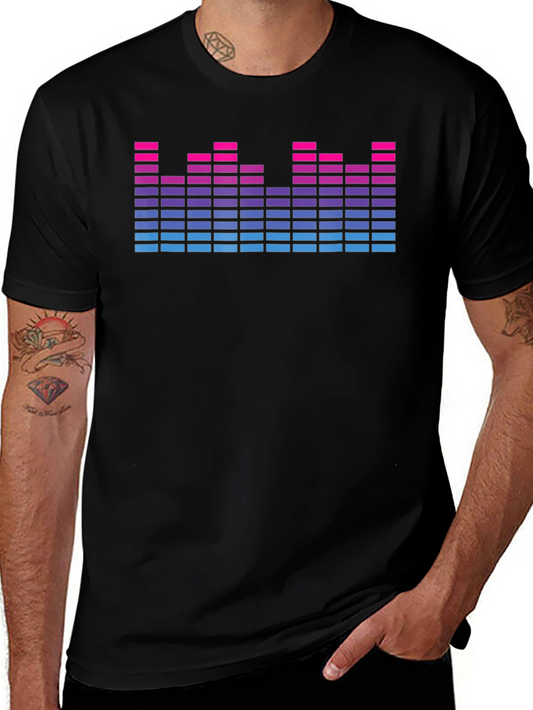 Retro Equalizer Graphic Print T-Shirt