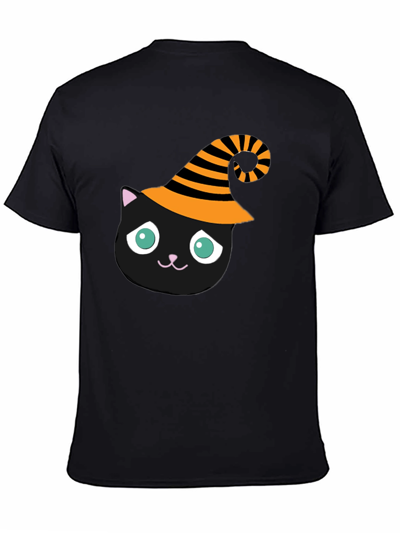 Halloween Cat T-Shirt - Witch Hat Black Cat Tee