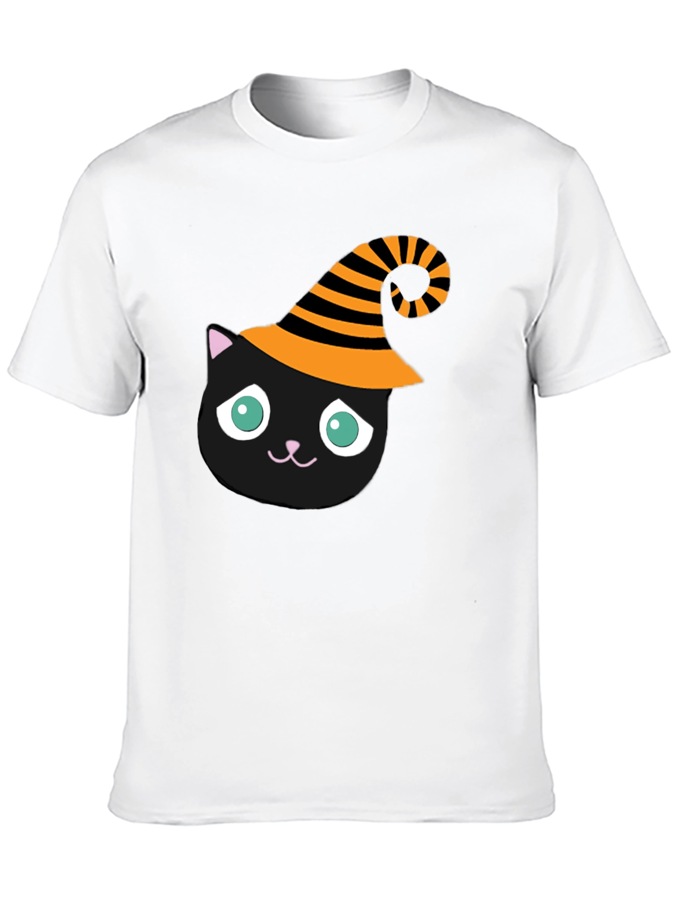 Halloween Cat T-Shirt - Witch Hat Black Cat Tee