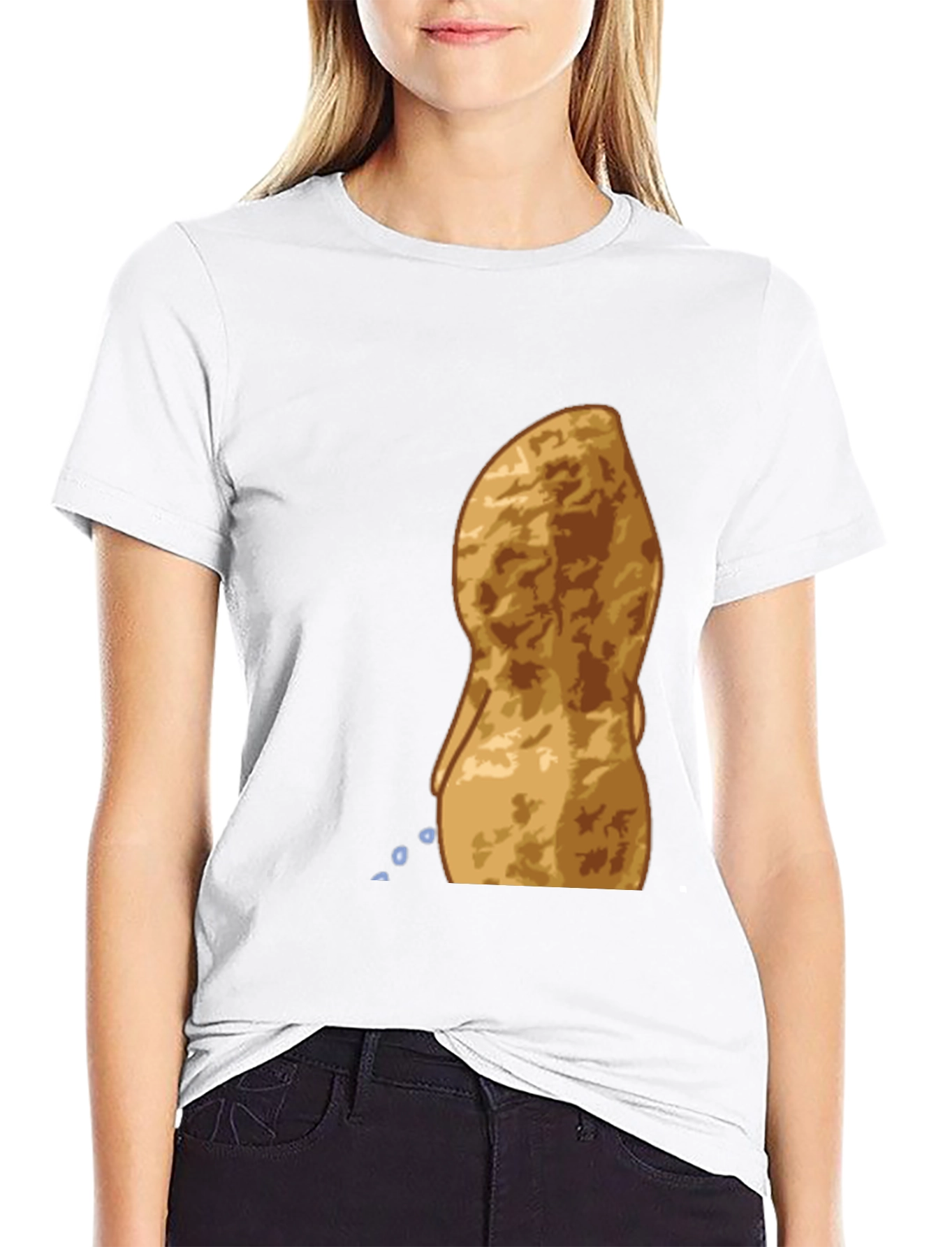 Peeing Peanut Funny Graphic T-Shirt