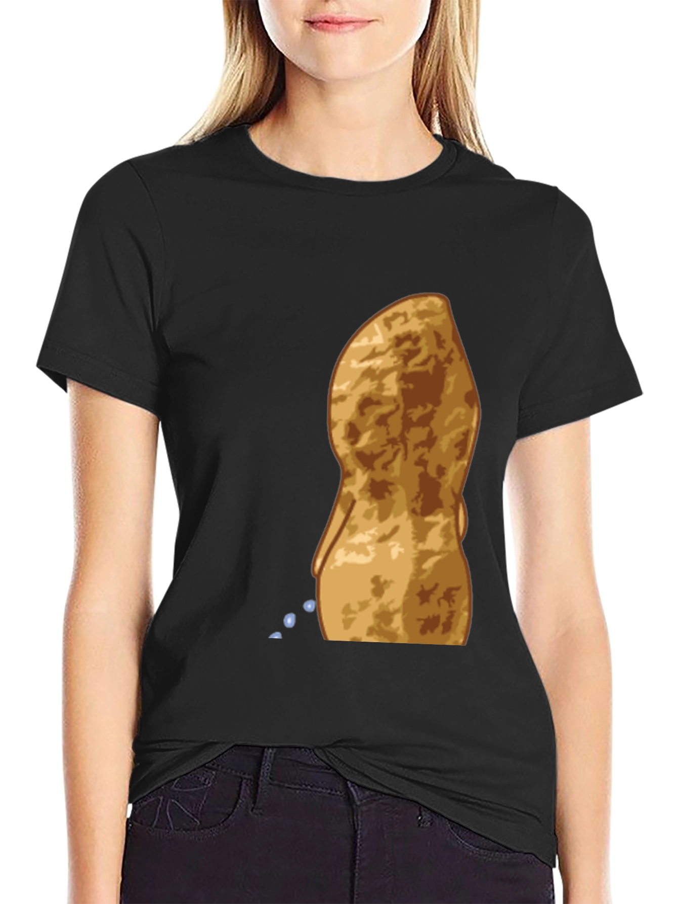 Peeing Peanut Funny Graphic T-Shirt