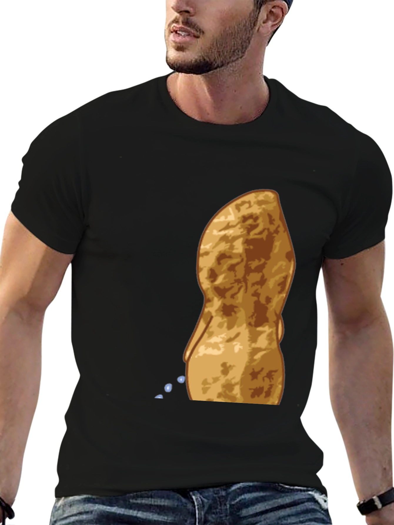 Peeing Peanut Funny Graphic T-Shirt