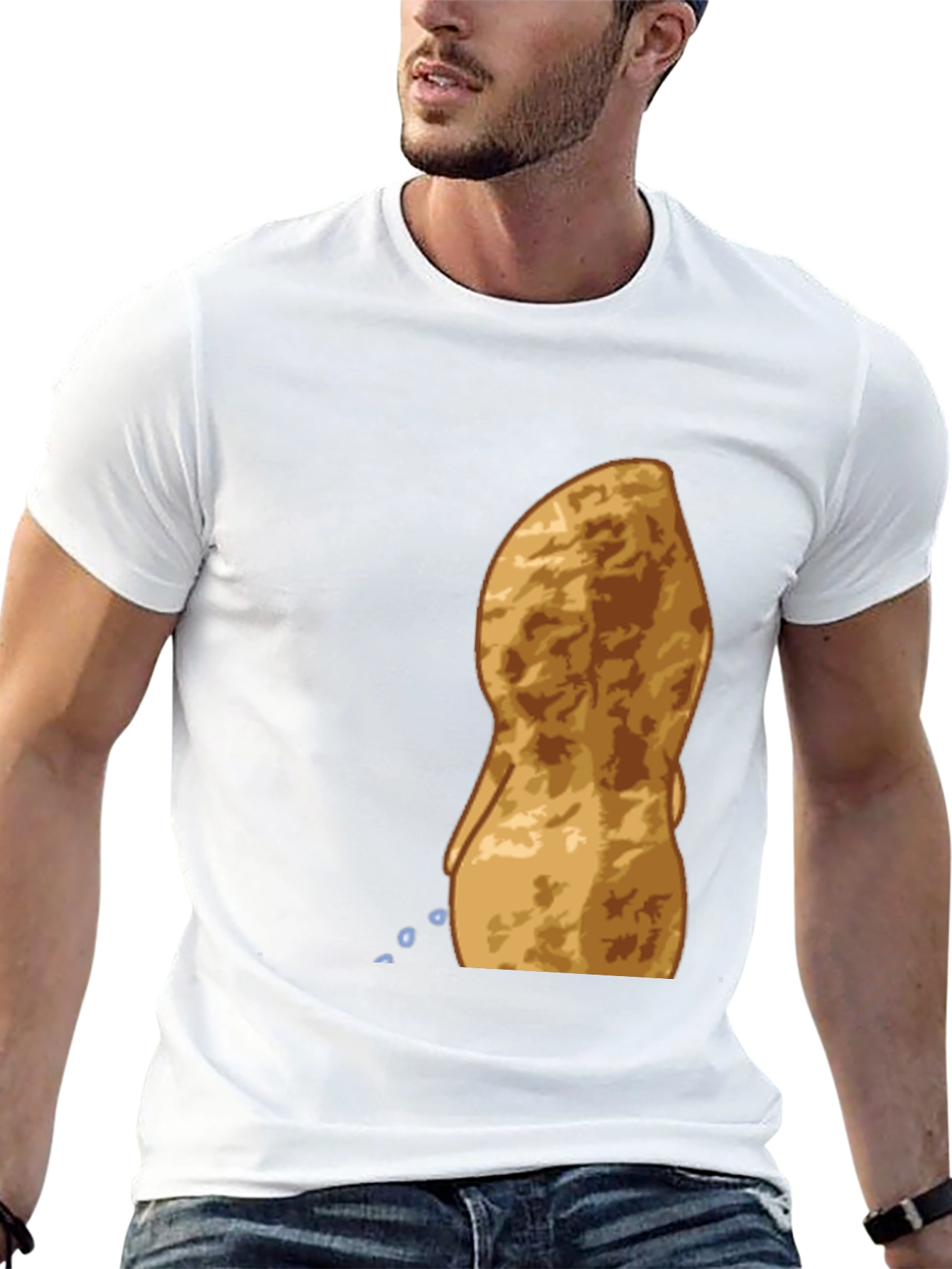Peeing Peanut Funny Graphic T-Shirt