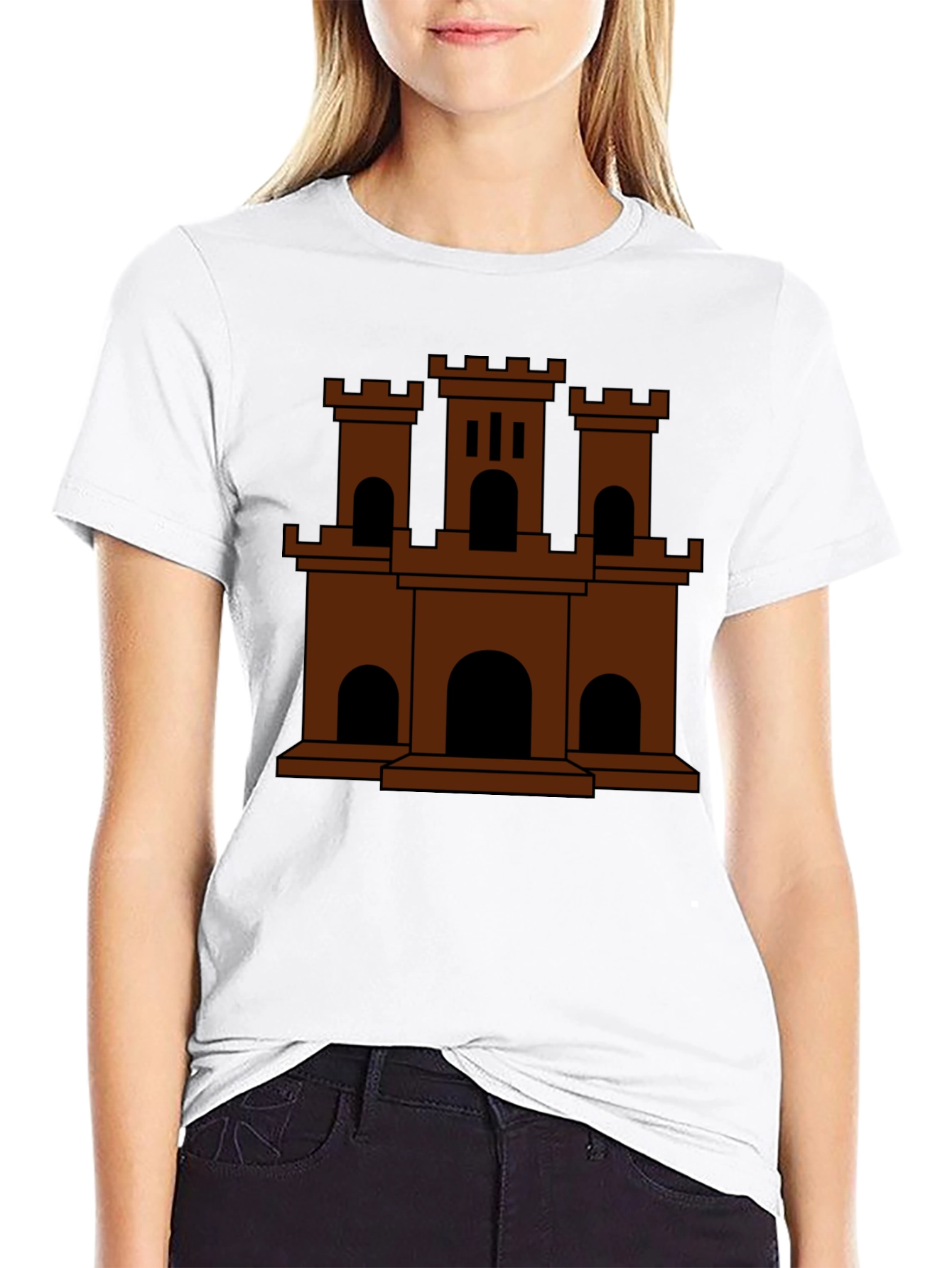 Castle Graphic Tee - Classic Brown Design