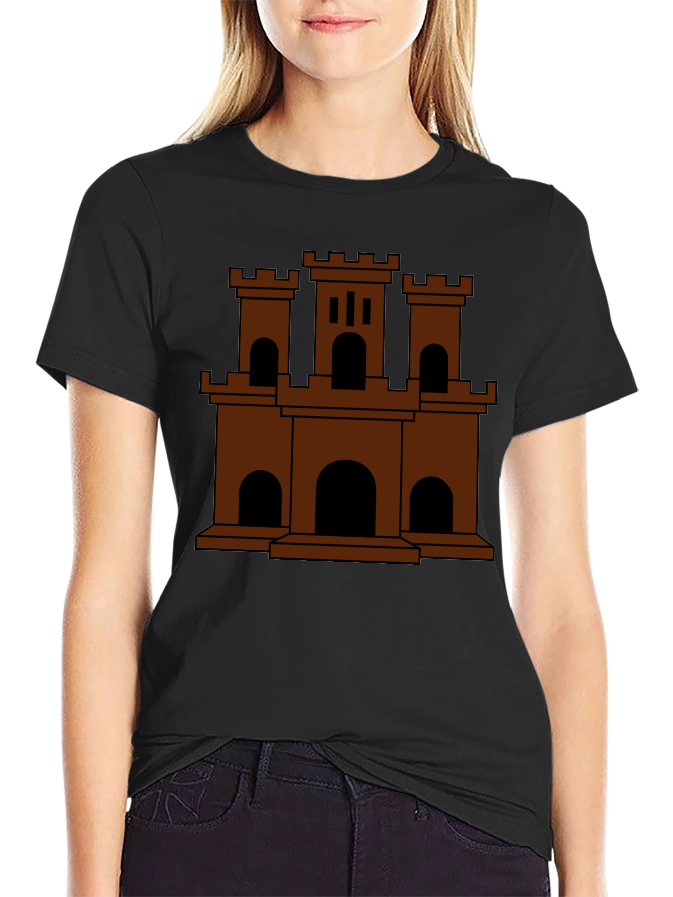Castle Graphic Tee - Classic Brown Design