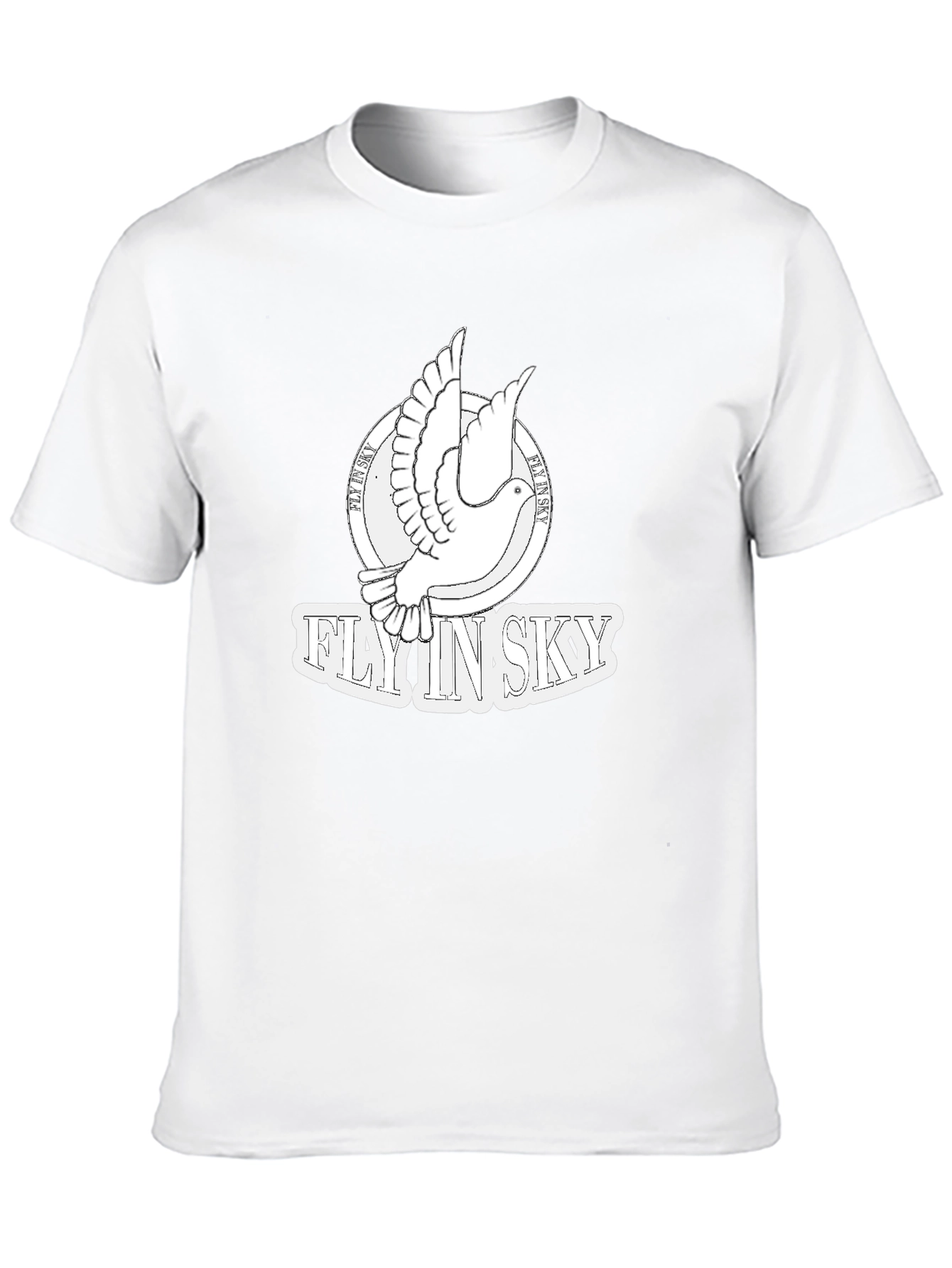 Fly In Sky Dove Graphic Black T-Shirt