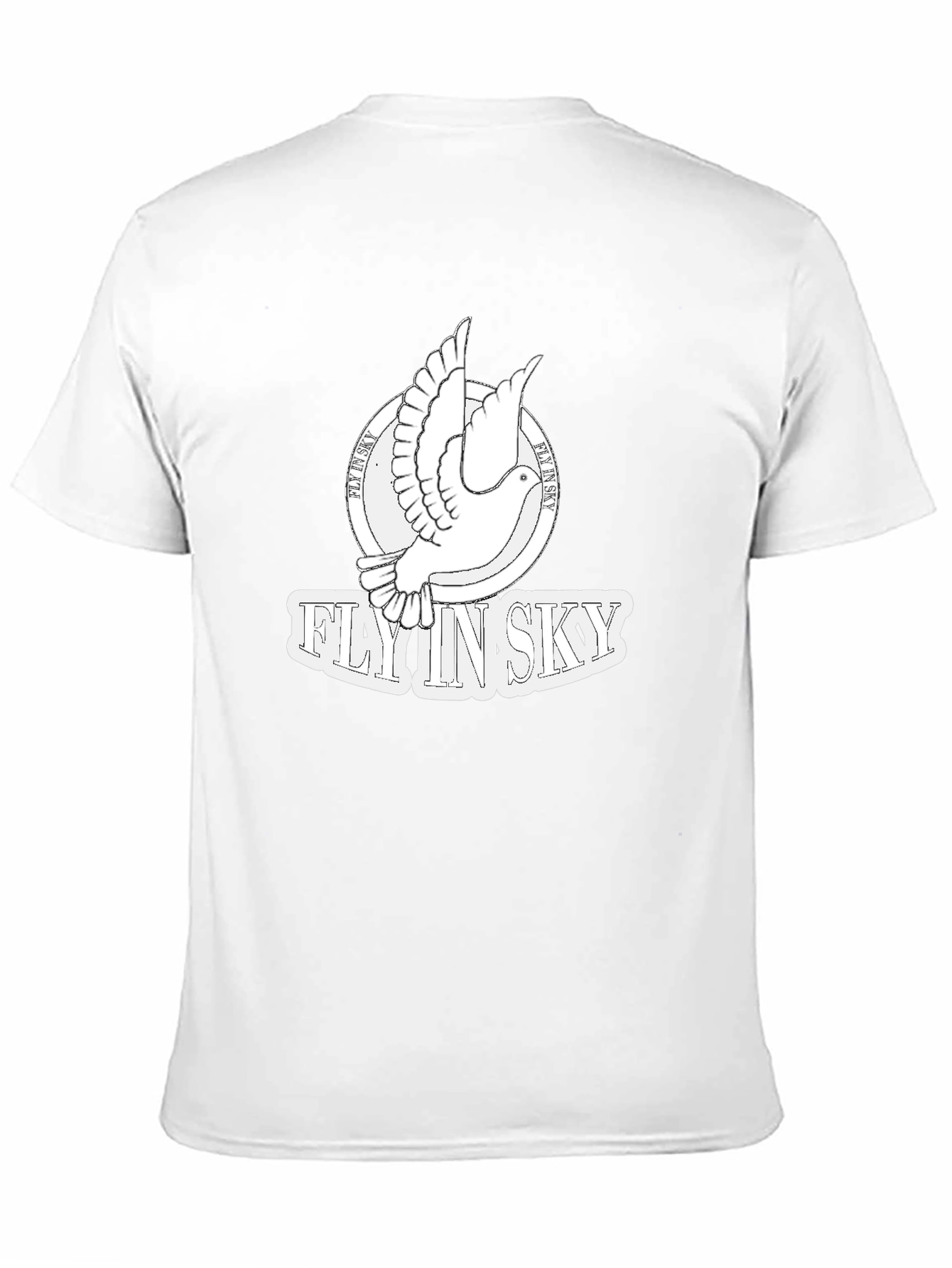 Fly In Sky Dove Graphic Black T-Shirt