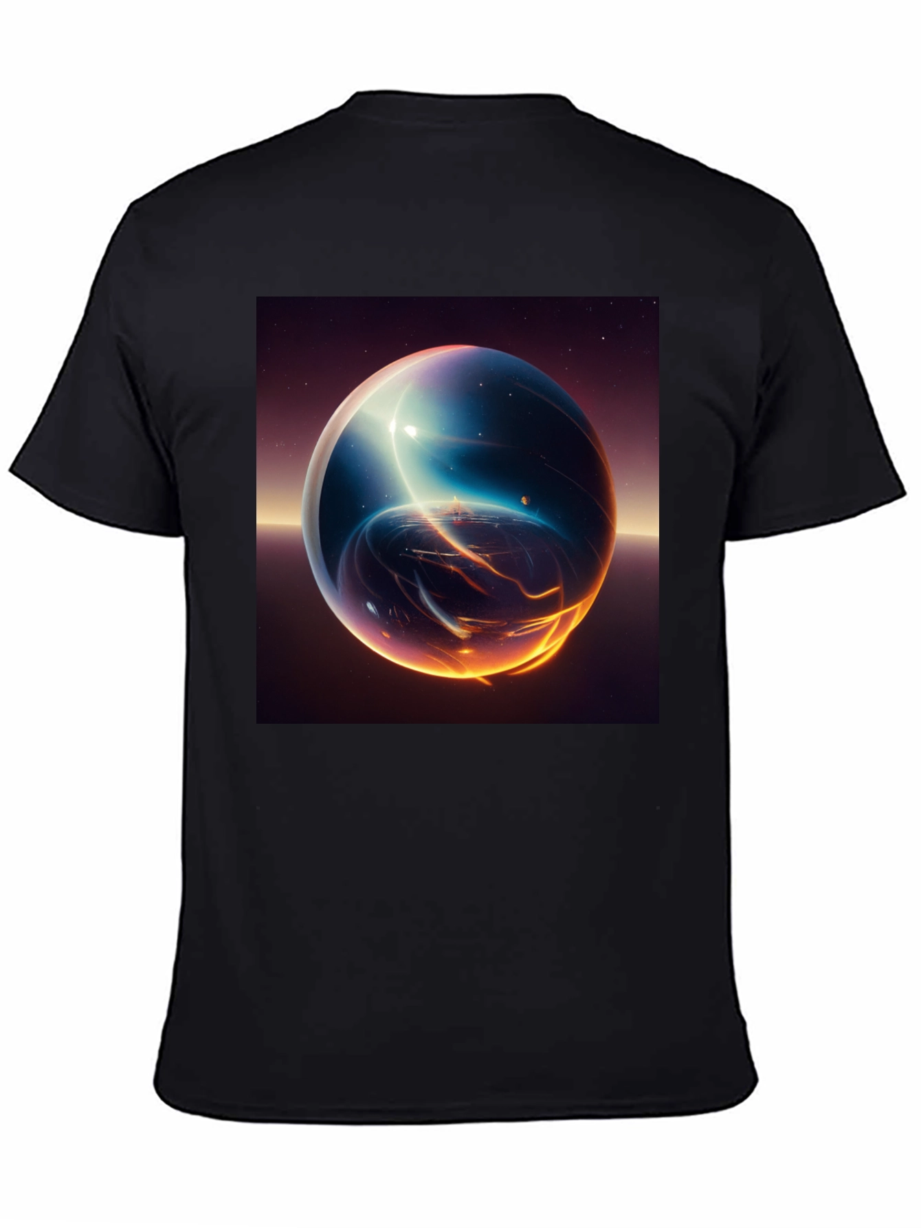 Cosmic Sphere Graphic T-Shirt - Premium Black Tee