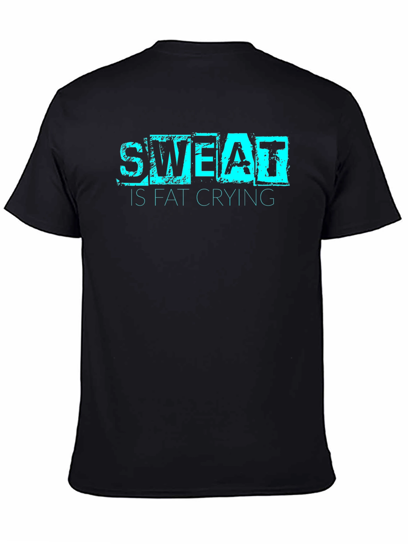 Sweat is Fat Crying Graphic Tee - Black