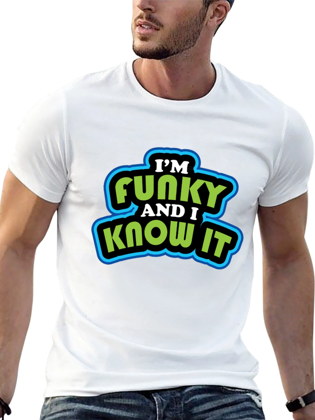 Funky and I Know It Mens Black Graphic T-Shirt
