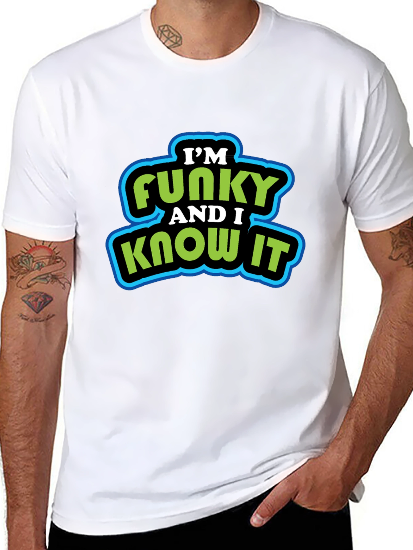 Funky and I Know It Mens Black Graphic T-Shirt
