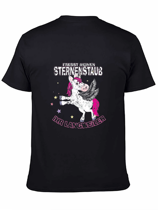 Funny Unicorn Sternenstaub Black T-Shirt