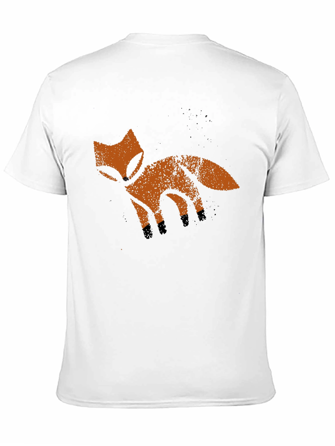 Rustic Fox Graphic Tee - Soft Black Cotton T-Shirt