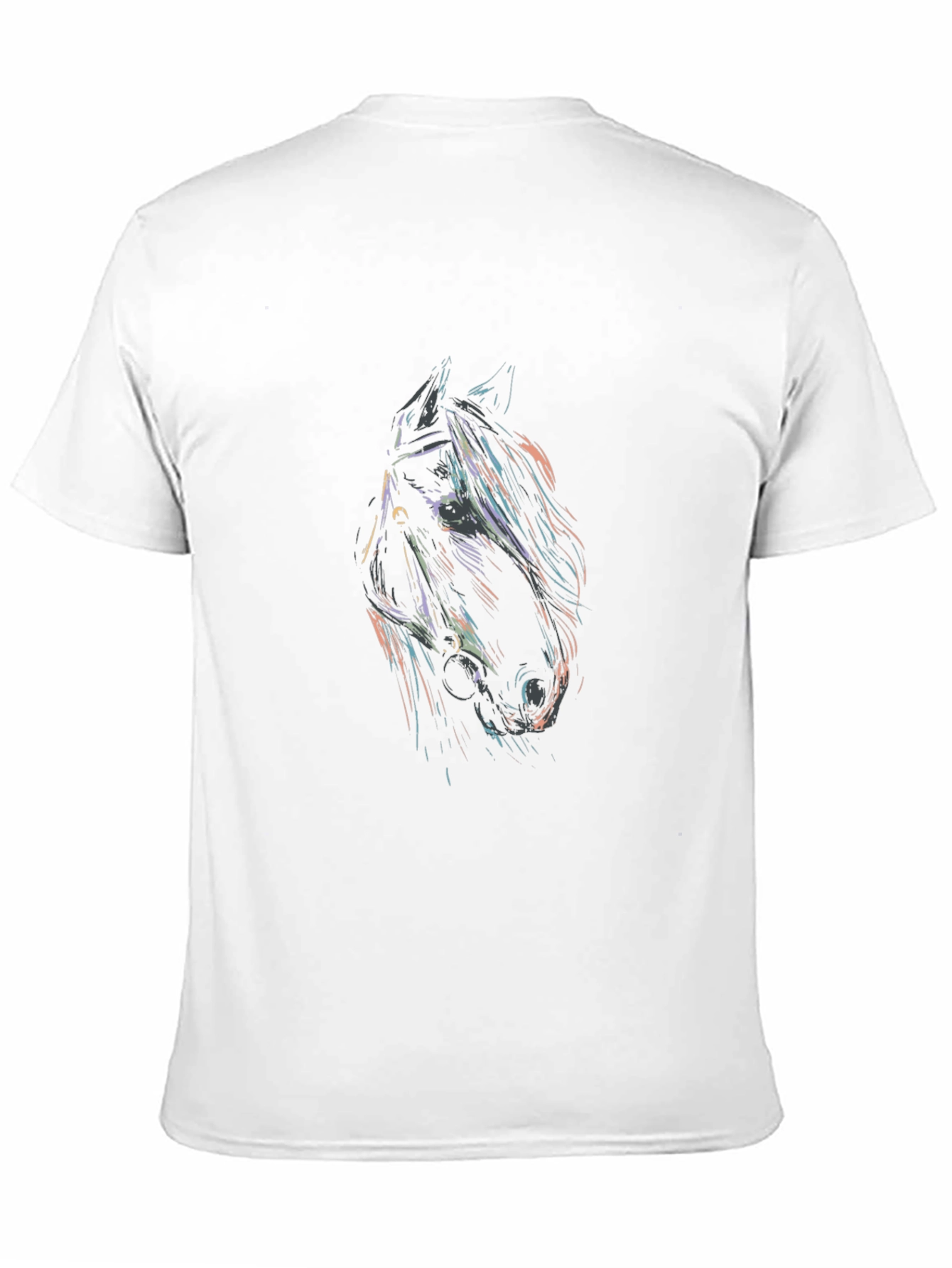 Black T-Shirt with Horse Head Graphic