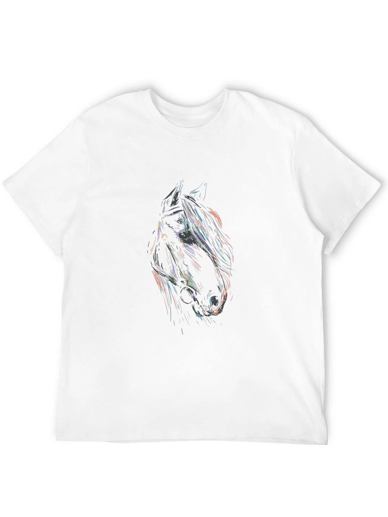 Black T-Shirt with Horse Head Graphic