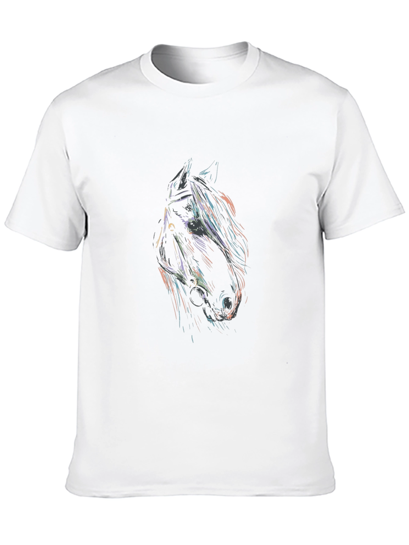 Black T-Shirt with Horse Head Graphic