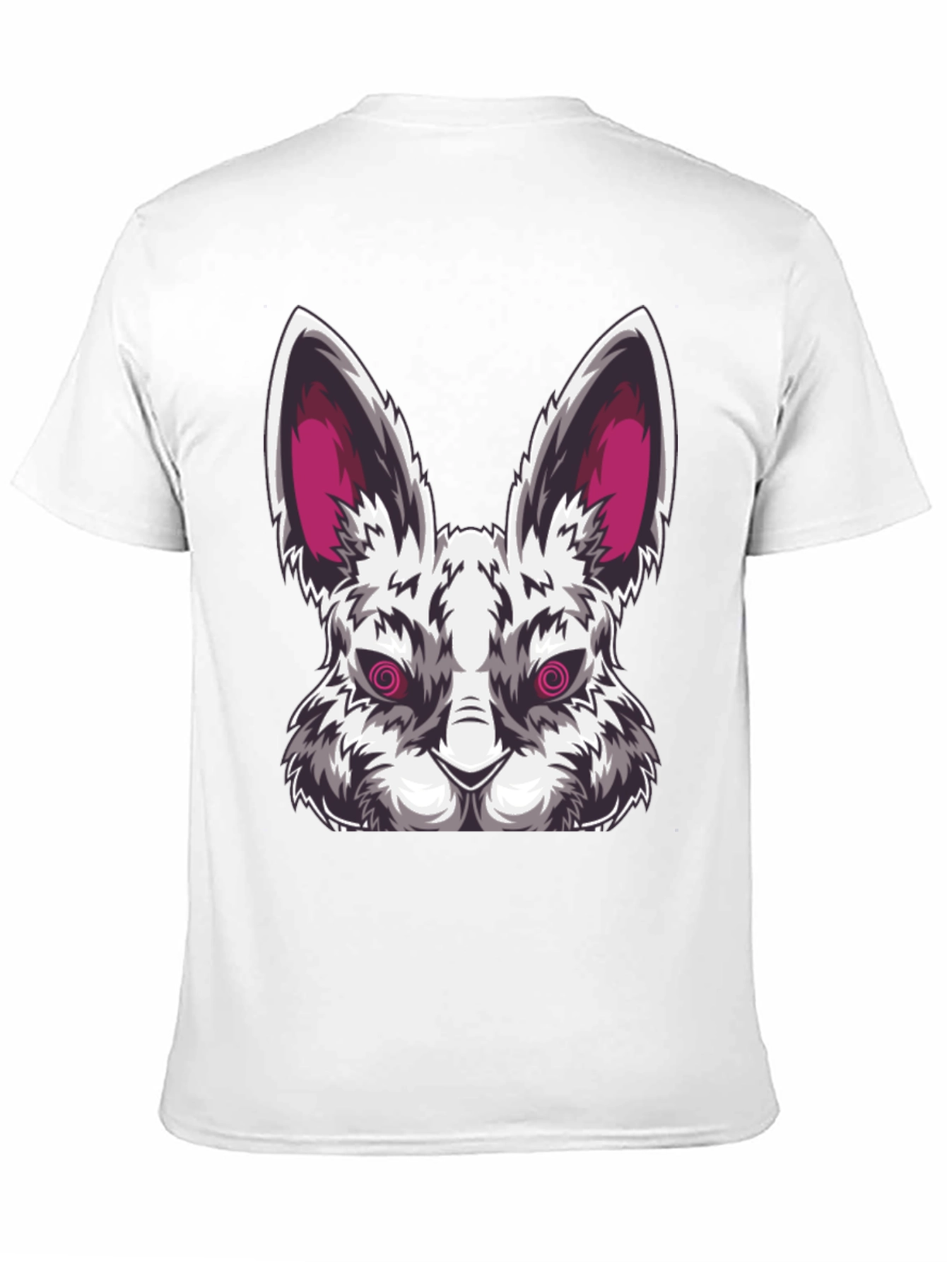 Mens Black T-Shirt with Evil Rabbit Graphic