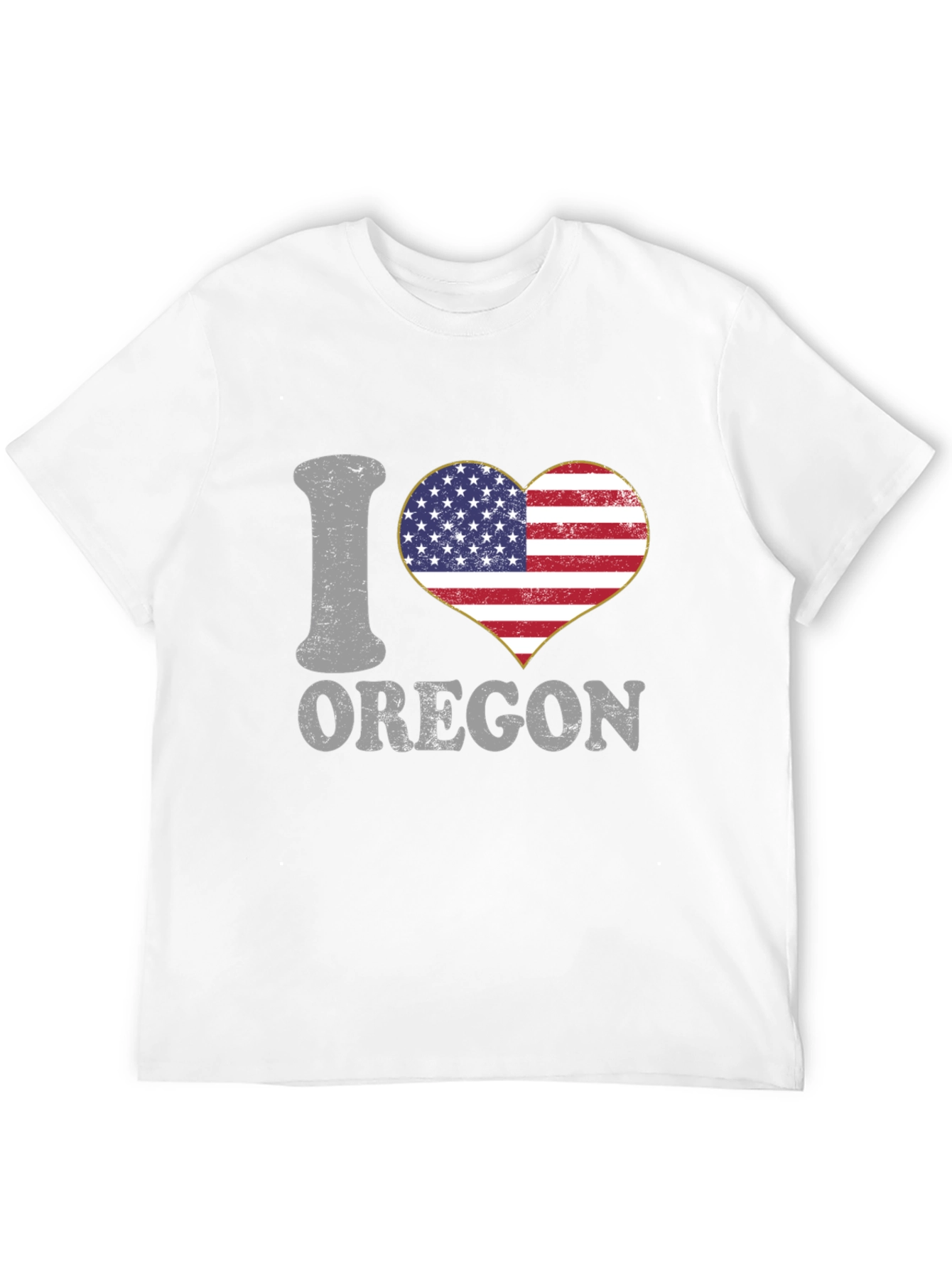 I Heart Oregon USA Flag Graphic Tee