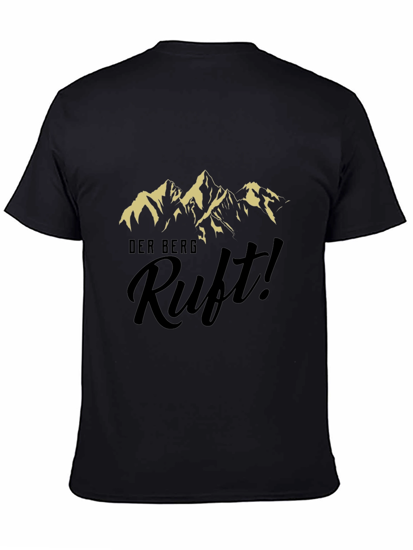 Mens Black Graphic T-Shirt - Der Berg Ruft!