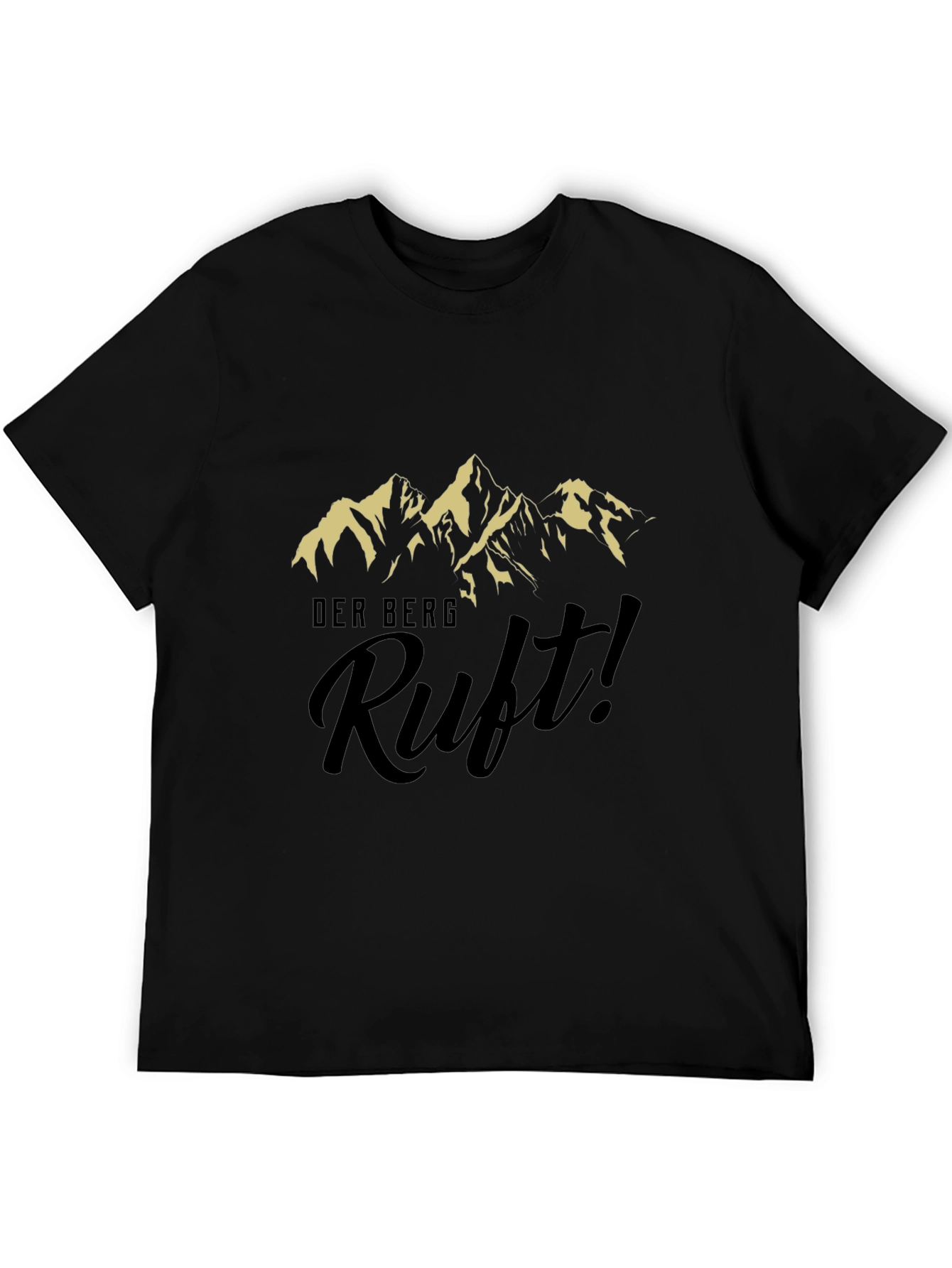 Mens Black Graphic T-Shirt - Der Berg Ruft!