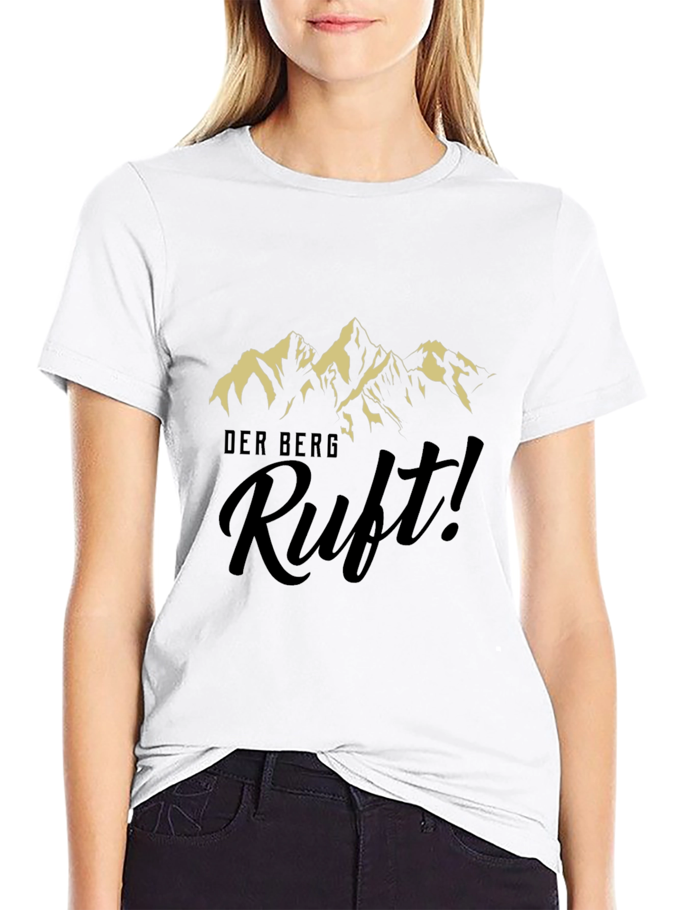 Mens Black Graphic T-Shirt - Der Berg Ruft!