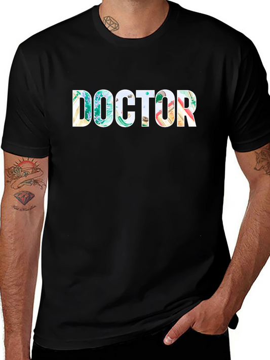 Floral Doctor Graphic Black T-Shirt
