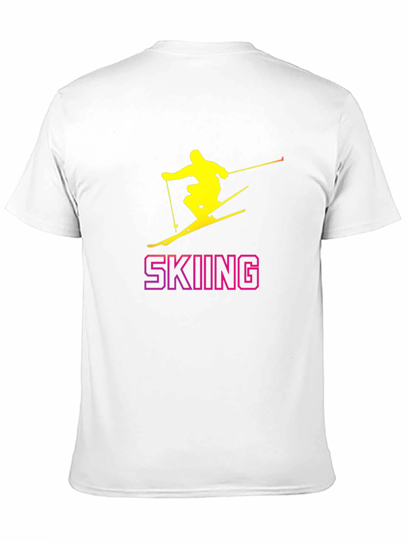 Skiing Graphic Tee - Black Cotton T-Shirt