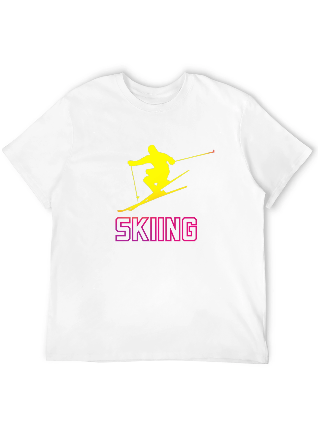 Skiing Graphic Tee - Black Cotton T-Shirt