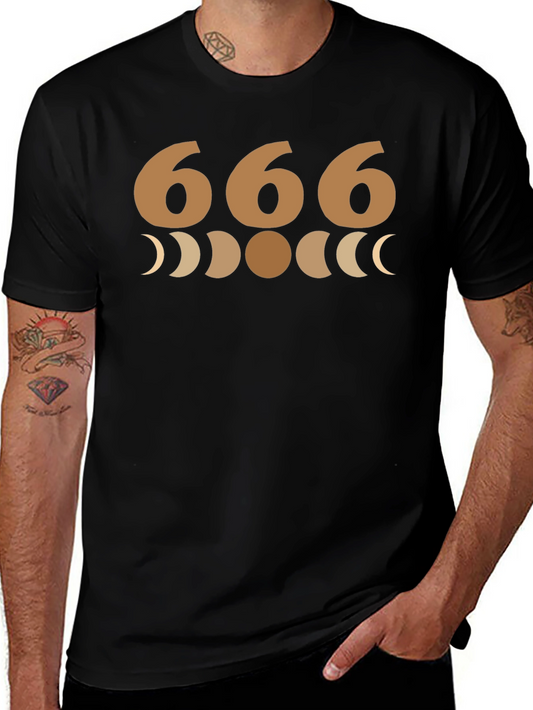 666 Moon Phase Graphic Tee - Soft Cotton Blend