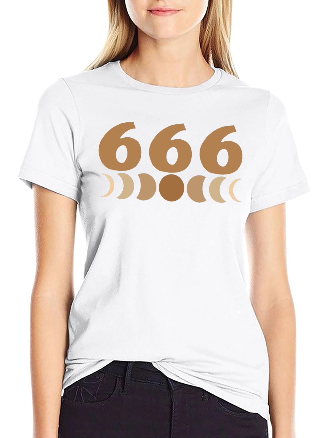 666 Moon Phase Graphic Tee - Soft Cotton Blend